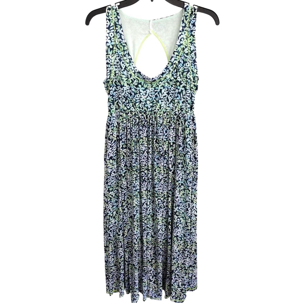 Autumn Teneyl Jaybird Hinahina Floral Sleeveless A-Line Midi Dress Women Medium